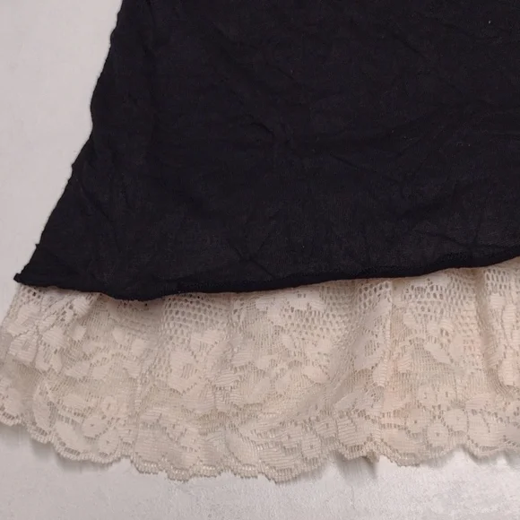Heart Soul Y2K Black Cream Ruffled Bustier Camisole,Romantic,Bohemian babydoll. - Picture 6 of 12
